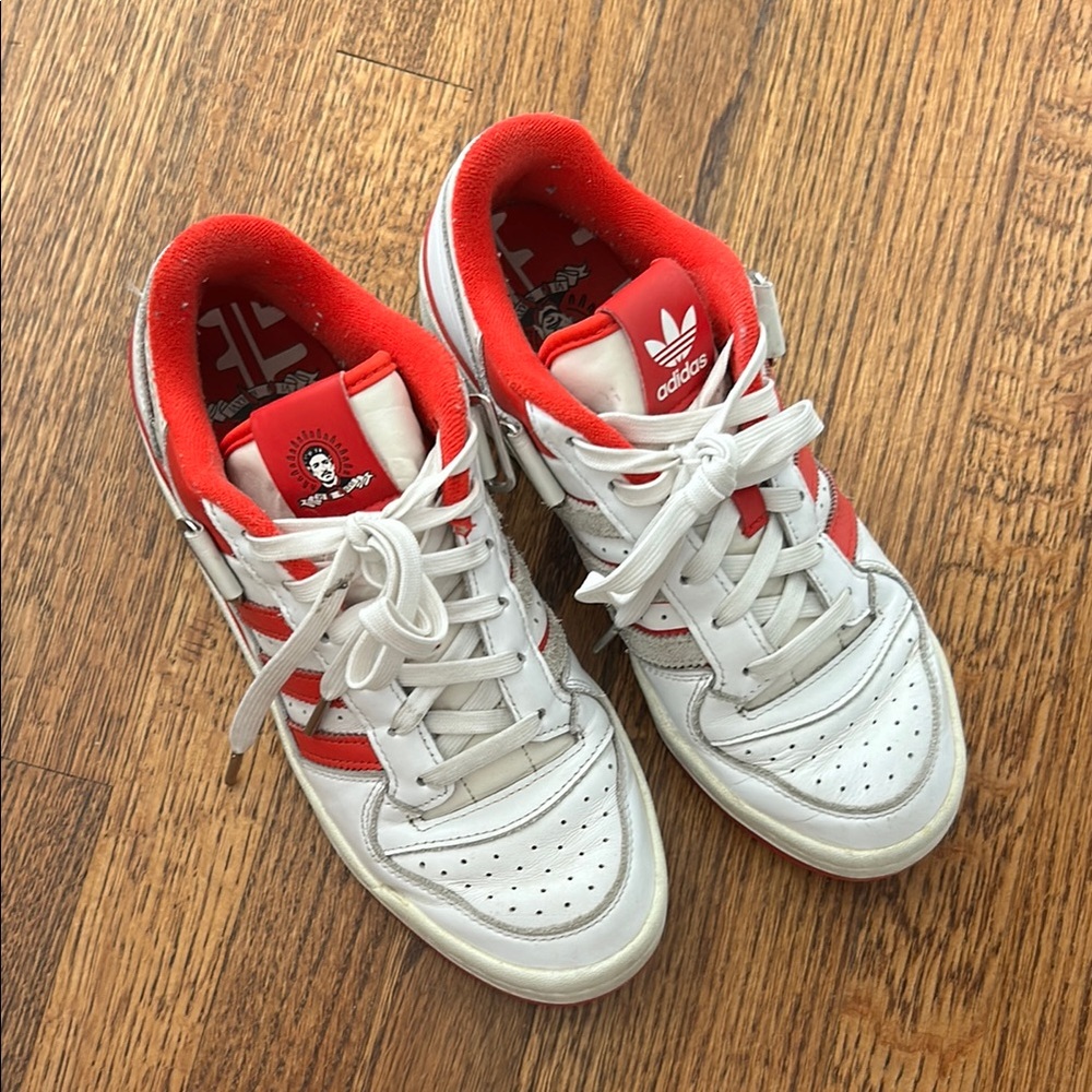 Adidas X Trap Kitchen White and Red Sneakers